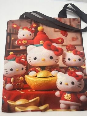 Hello Kitty Festive Plush Character Tote - Red & Gold